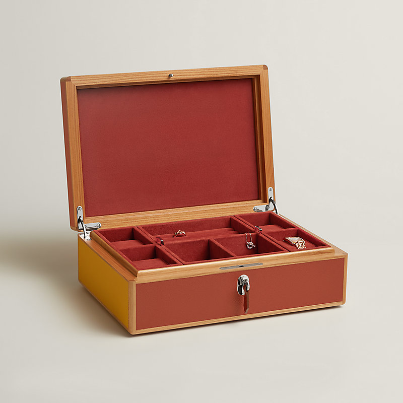 新品　Herlipto tweed jewelry box Amalthee Tricolore watch and jewelry box, large model | Hermès UK